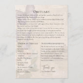 Programme Celebrating Life Lavander Butterfly Photo Funeral (Dos)