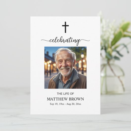 Programme Célébration de la vie 1 Photo Croix funéraire comm (Debout devant)