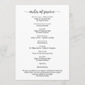 Programme Célébration de la vie 1 Photo Funérailles commémor (Dos)