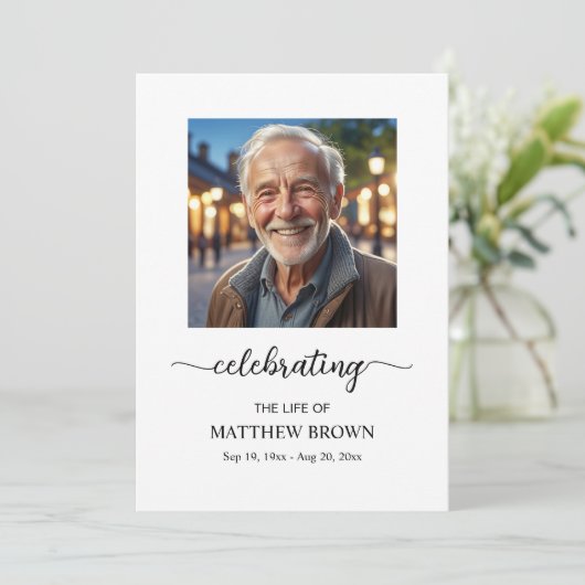 Programme Célébration de la vie 1 Photo Funérailles commémor (Debout devant)