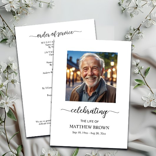 Programme Célébration de la vie 1 Photo Funérailles commémor