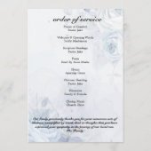 Programme Célébration de la vie Bleu Photo Élégante Florale (Dos)