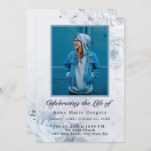 Programme Célébration de la vie Bleu Photo Élégante Florale (Devant / Derrière)
