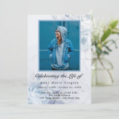 Programme Célébration de la vie Bleu Photo Élégante Florale (Debout devant)