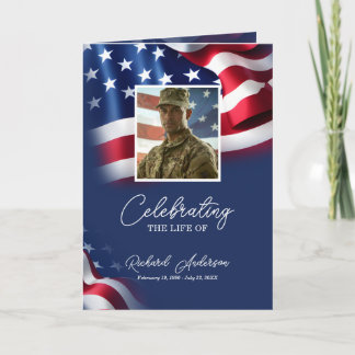 Programme Célébration de la vie d'un vétéran militaire, drap