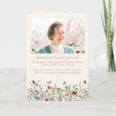 Programme Célébration de la vie funéraire de fleurs sauvages (Dos)