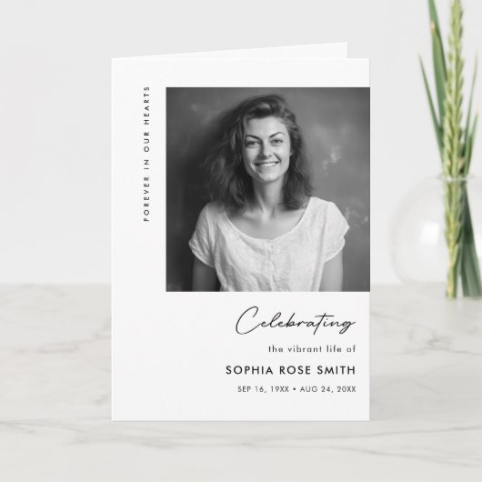 Programme Célébration de la vie funéraire service commémorat (Devant)