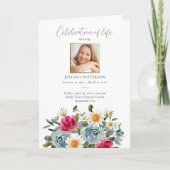 Programme Célébration de la vie peinte Floral Funérailles (Devant)