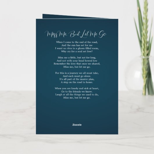 Programme Célébration de la vie Photo de bronze Funérailles  (Dos)