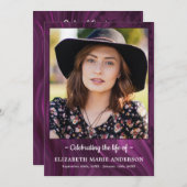 Programme Célébration De La Vie Photo Funérailles De Marbre  (Devant / Derrière)