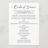 Programme Célébration De La Vie Photo Moderne Funéraire Mémo (Dos)