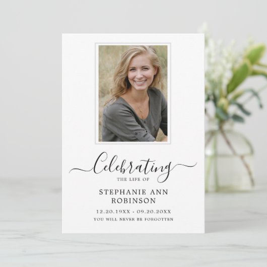 Programme Célébration de la vie Photo Ordre du service (Debout devant)