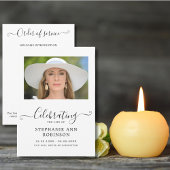 Programme Célébration de la vie Photo Ordre du service