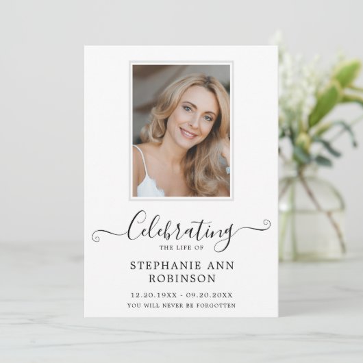 Programme Célébration de la vie Photo Ordre du service (Debout devant)