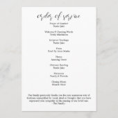 Programme Célébration de la vie Photo Simple funérailles com (Dos)