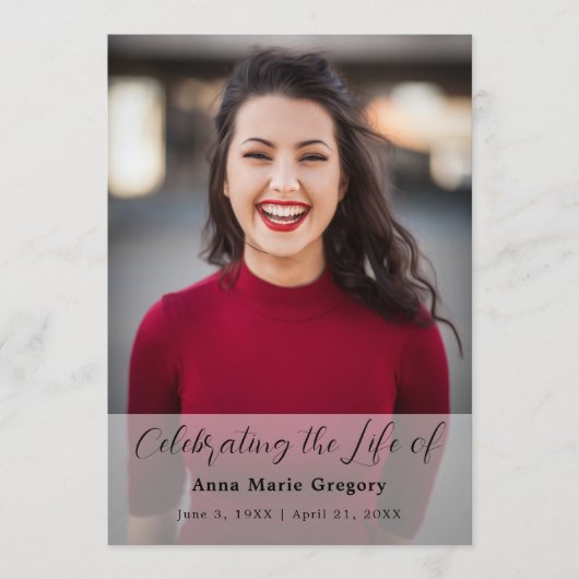 Programme Célébration de la vie Photo Simple funérailles com (Devant)