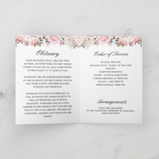 Programme Célébration des funérailles commémoratives de la v (Intérieur)