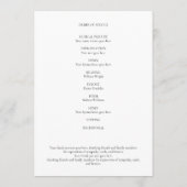 Programme Célébration funéraire moderne de la photo de la vi (Dos)