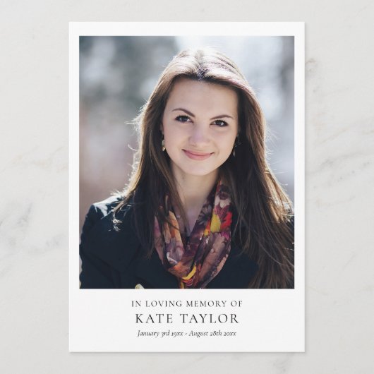 Programme Célébration funéraire moderne de la photo de la vi (Devant)