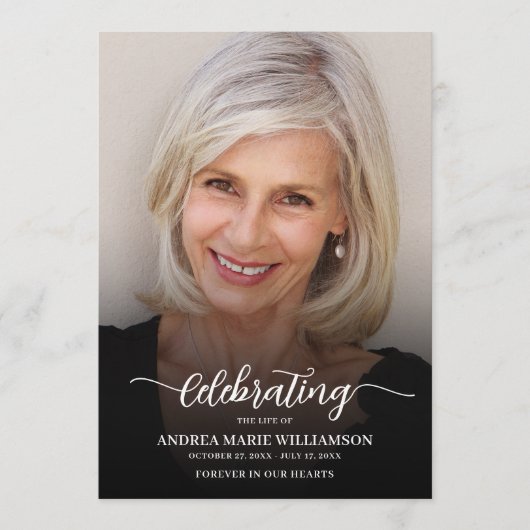 Programme Célébration funéraire moderne de la vie Photo (Devant)