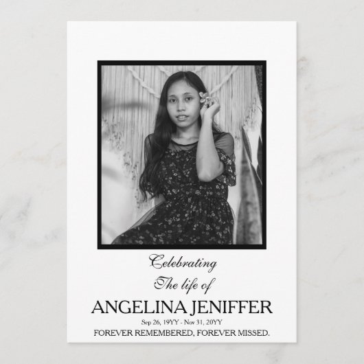 Programme Célébration moderne de la vie (Devant)