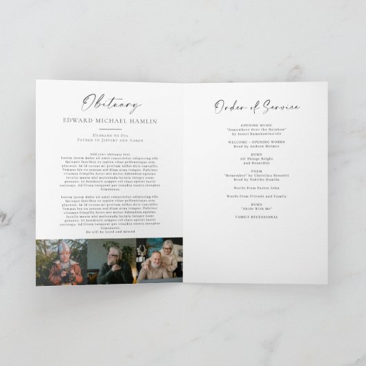 Programme Celebration of Life Folded Service Memorial  (Intérieur)