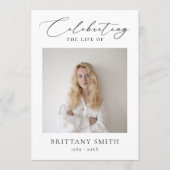 Programme Celebration of Life Modern Memorial Photo Funeral (Devant)