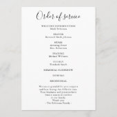 Programme Célébration Simple de la Vie avec Croix Ordre du S (Dos)