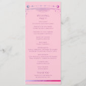 Programme Céleste rose violet soleil Lune étoiles Mariage (Dos)