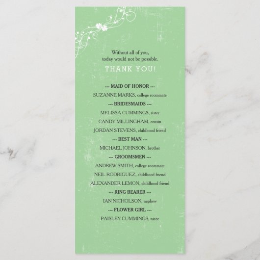 Programme Celtic Heart Irish Wedding Program 3991 (Dos)