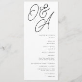 Programme Cendre | Mariage de monogramme de filigrane de scr (Devant)