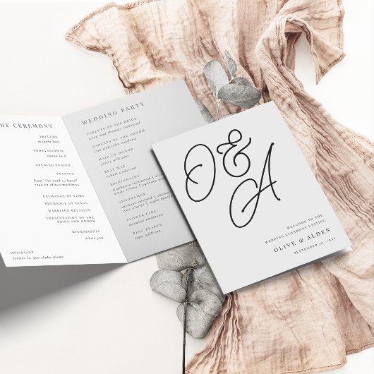 Programme Cendre | Mariage de monogramme de filigrane de scr