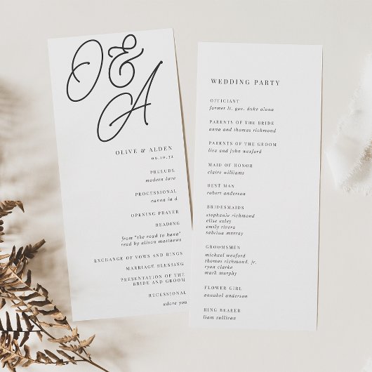 Programme Cendre | Mariage de monogramme de filigrane de scr