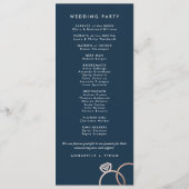 Programme Cercles d'or Rose moderne Marine Blue Wedding Prog (Dos)