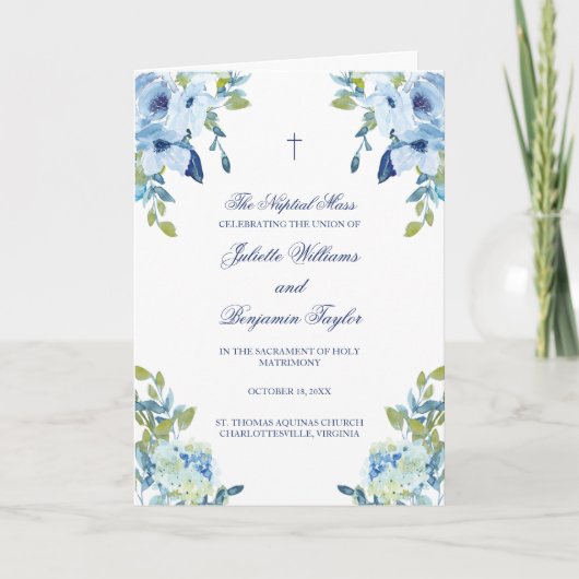 Programme Cérémonie catholique des Mariages de Juliette (Devant)