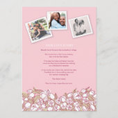 Programme Cérémonie d'amour de coeur tulipes roses mariage (Dos)