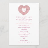 Programme Cérémonie d'amour de coeur tulipes roses mariage (Devant)