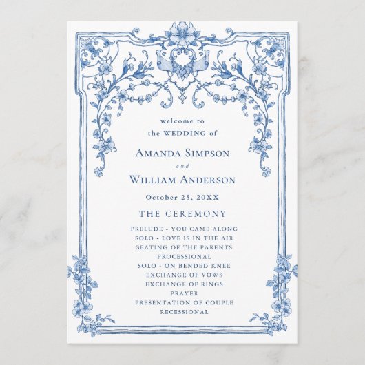 Programme Cérémonie de l'Ornat victorien Grace Dusty Blue Ma (Devant)