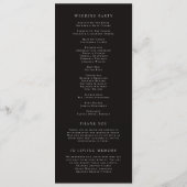 Programme Cérémonie de mariage à la rose noire aquarelle mod (Dos)