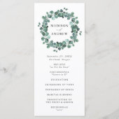 Programme Cérémonie de mariage à la verdure d'eucalyptus mod (Devant)