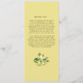 Programme Cérémonie de mariage à l'aquarelle avec verdure et (Dos)