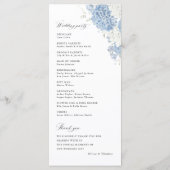 Programme Cérémonie de mariage à l'aquarelle bleu poussiéreu (Dos)