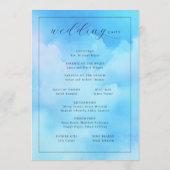 Programme Cérémonie de mariage à l'aquarelle bleu sérénité (Dos)