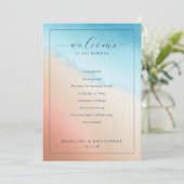 Programme Cérémonie de mariage à l'aquarelle sereine (Debout devant)