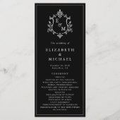 Programme Cérémonie de mariage au blason monogramme élégant (Devant)