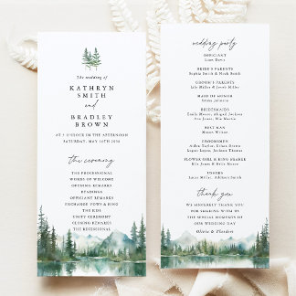 Programme Cérémonie de mariage au bois du lac de montagne