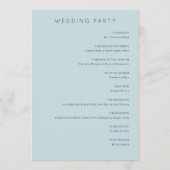 Programme Cérémonie de mariage au phare bleu serein (Dos)