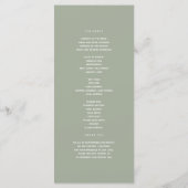 Programme Cérémonie de mariage au vert sauge et or (Dos)