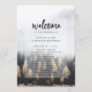 Programme Cérémonie de mariage automnal sous les pins de mon