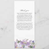 Programme Cérémonie de mariage aux fleurs violettes poussiér (Dos)